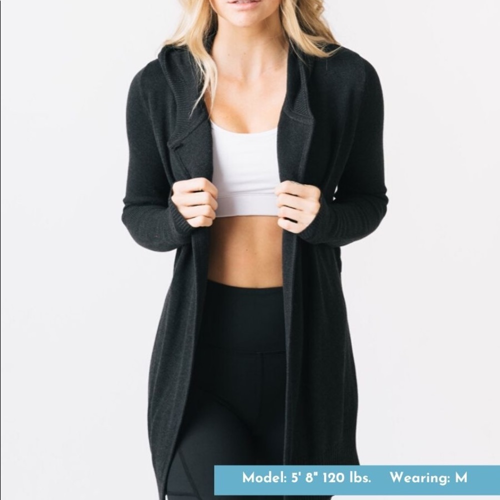 BNWT Charcoal Hooded Cardigan (Med)